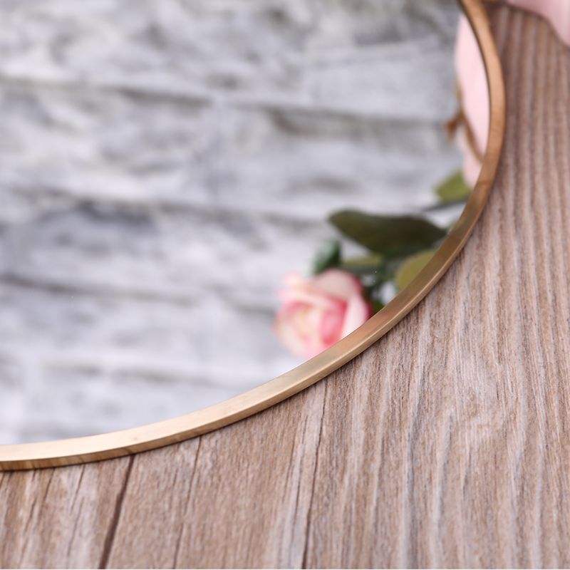 Espejo redondo colgante de pared, tocador dorado, Espejos de maquillaje, decoración de baño, 11UA