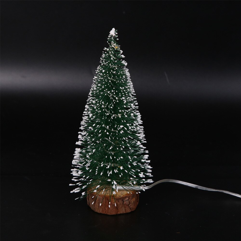 Mini Christmas Tree Green Cedar White Dot LED Light Pine Needle Tree Desktop Decoration Multi-size Christmas Party Decoration