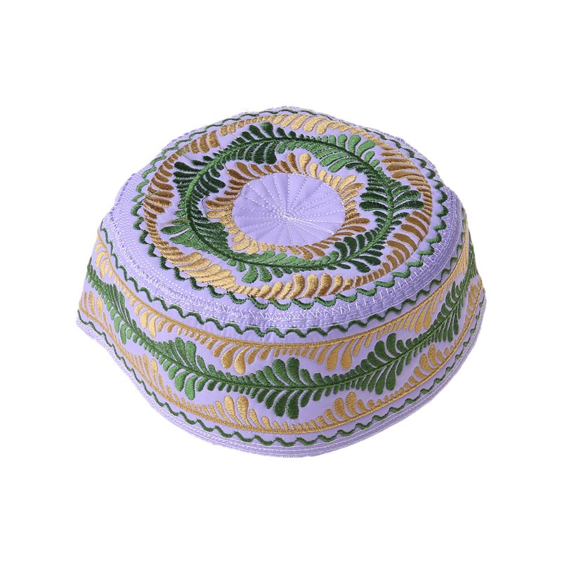 Sombrero de chico musulmán islámico, gorro redondo bordado para niño, gorro de oración de Arabia Saudita: A-3