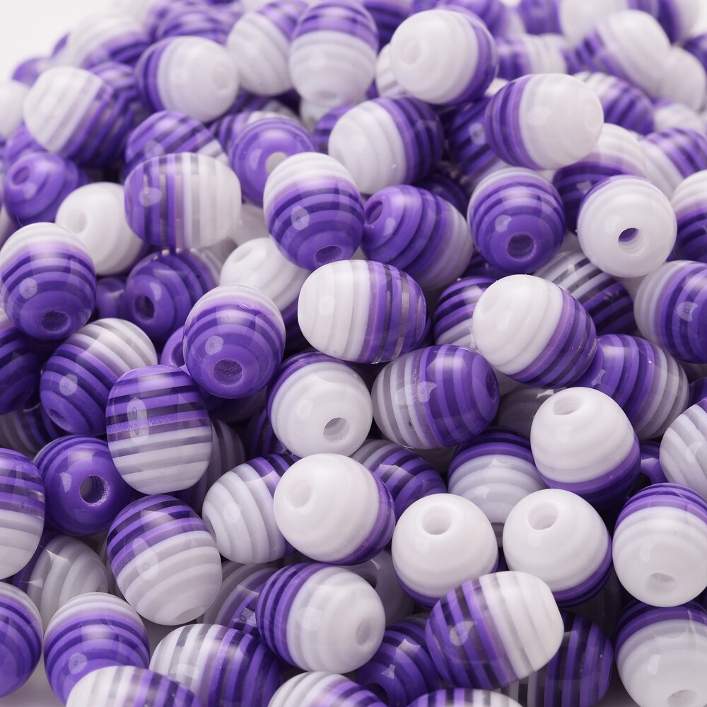 30 stück 8 x 10mm farbige acryl-streifenperlen, Oval, weiß, bunte mischung, abstandshalterperlen für schmuckherstellung, diy-armbänder, handgefertigte schmuckteile: 1