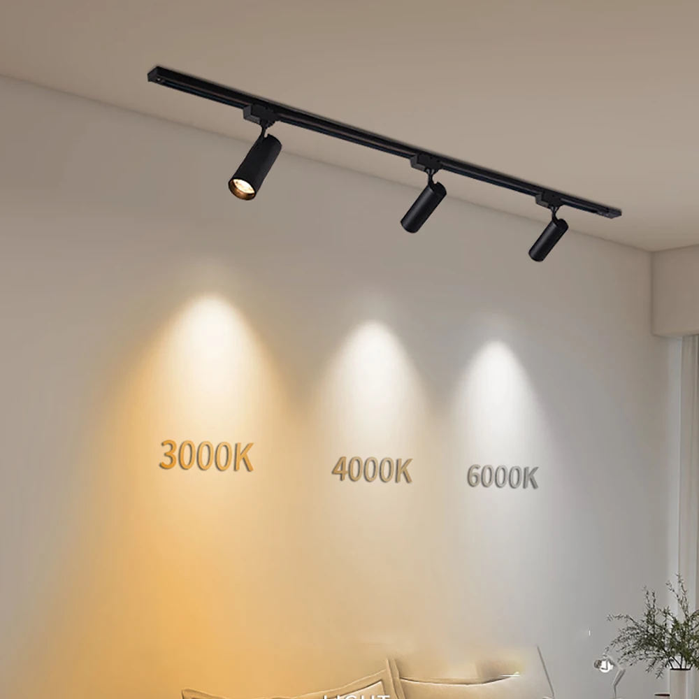 Luz de pista led 3 fios AC110-240V ponto de teto 10-30w lâmpada de teto para sala de estar cozinha linha sistemas ferroviários de iluminação holofotes