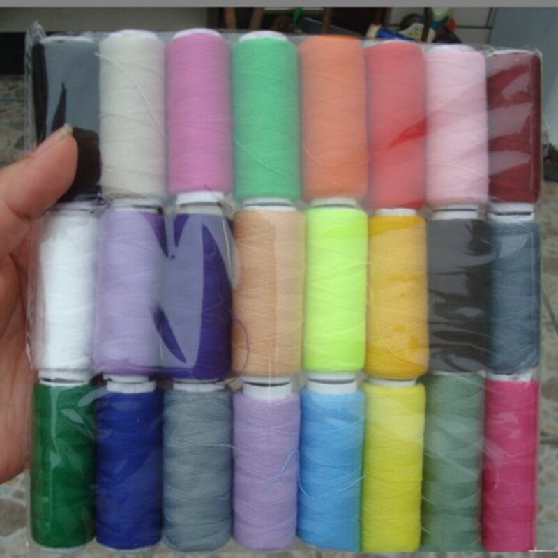 24Colors 200 Yards Sewing Threads Machine Embroidery Thread Cotton Thread Craft Patch Supplies Home Cotton Sewing fil couture