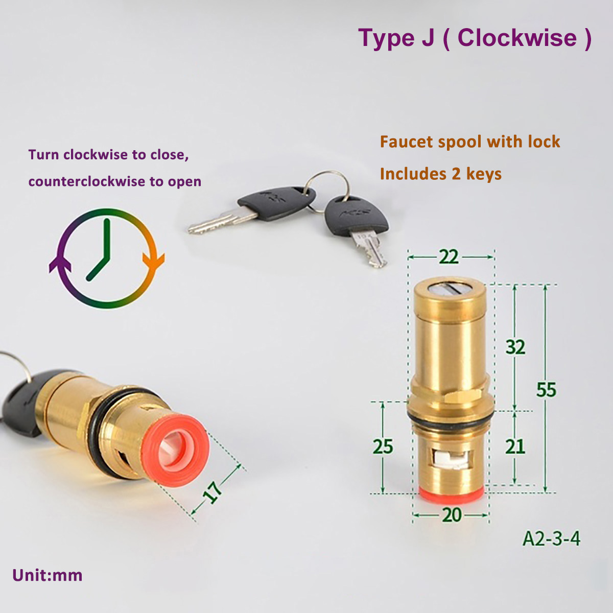 Universal Replacement Tap Valves Brass Ceramic Disc Cartridge Inner Faucet Valve for Bathroom Kitchen Clockwise / Anti-clockwise: Navy Blue