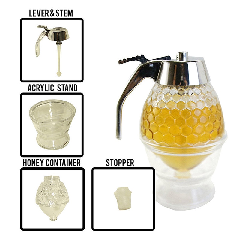 Sirup juice dispenser akryl honning sirup dispenser honning krukke hjem daglige fornødenheder