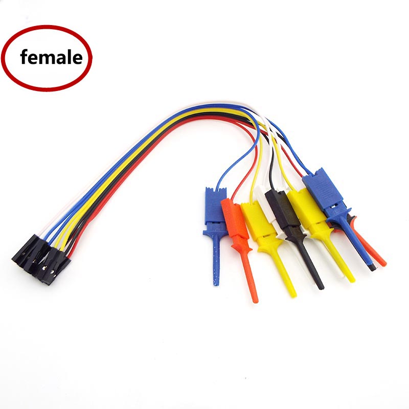 Probe Test Clamp Line Kit Hook Clip for Electronic Testing Grabber Round Crocodile Electric Logic Analyzer Cable Gripper: type 4-female