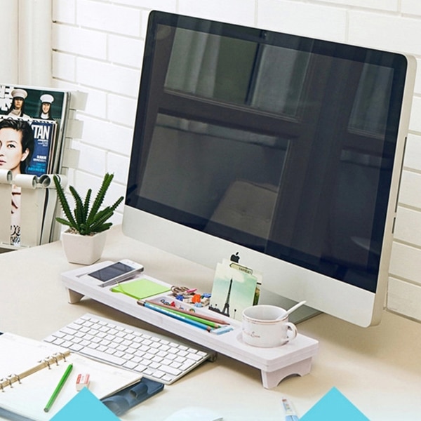 Multifunction Desktop Computer Keyboard Storage Shelf Wooden Plastic Pen Beads Home Decor Hanger