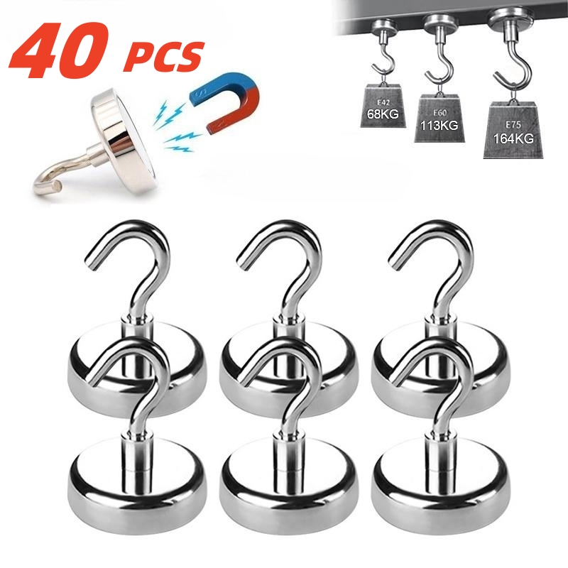 40Stck Starke Magnetische Haken Mehrzweck Lagerung Haken Heimat Küche Bar Lagerung Haken Schlüssel Lagerung Haken Badezimmer KleiderbüGel