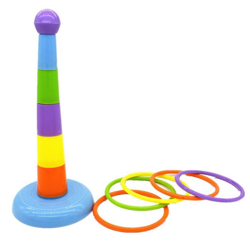 Juego de anillos de plástico para pájaros, juguete de inteligencia para entrenar loros, anilla para lanzar, altura ajustable, creativa, juguetes de aves, suministros de aves