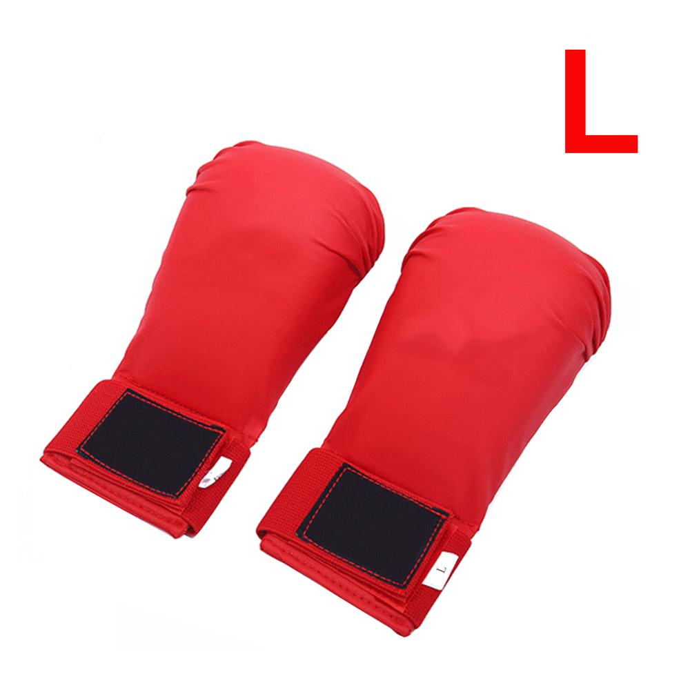 Hög karate handskar boxning handskydd fri kamp sanda träning skyddande för vuxenutrustning: Röd