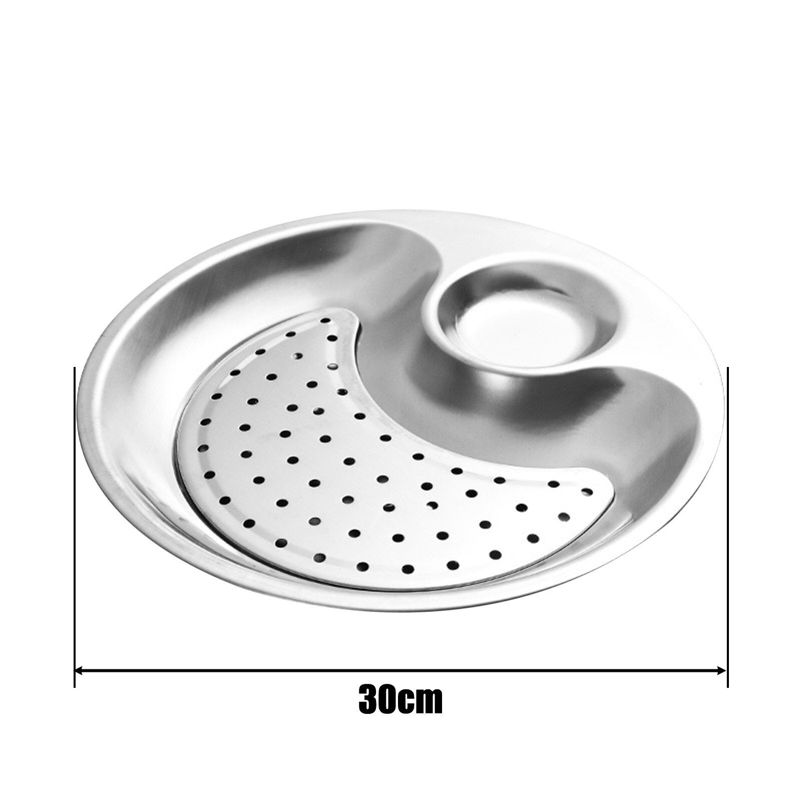 Runde Doppel-schicht Edelstahl Knödel Gericht Platte Schüssel Ablauf Fach Haushalt Knödel Brötchen Dampfenden Schale Küche Utensilien: 30cm