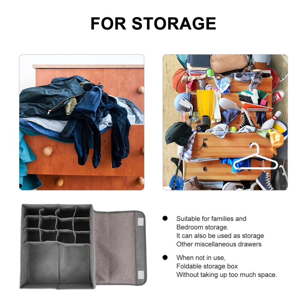 1pc Collapsible Cotton Linen Foldable Portable Covered Container Storage Box for Underwear Indoor House Home Bar Women