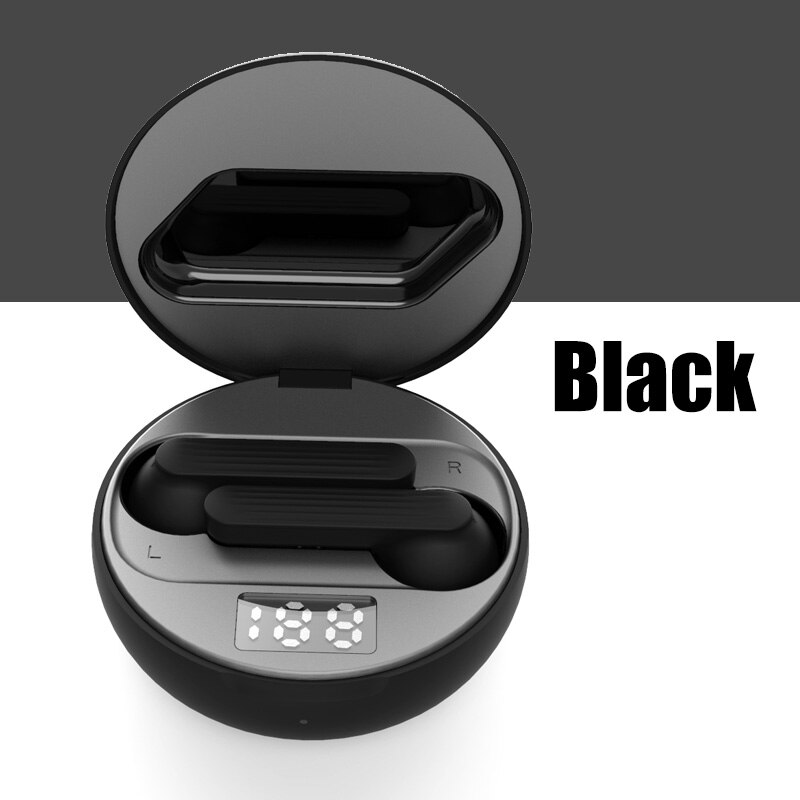 TWS Oordopjes Draadloze Bluetooth Koptelefoon In-Ear Detectie Draadloze Opladen Stereo Draadloze Oordopjes Headset Bluetooth Hoofdtelefoon: black