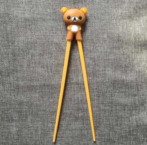 Palillos de entrenamiento y aprendizaje para niños, oso, Panda, gato, multicolor, palillo chino, para principiantes, 1 par: Brown
