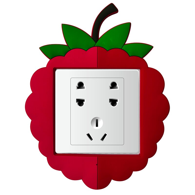 1pcs Switch Sticker Cartoon Fruit Strawberry Apple Pear Orange Silicone Switch Outlet Wall Sticker Home Decoration Accessories