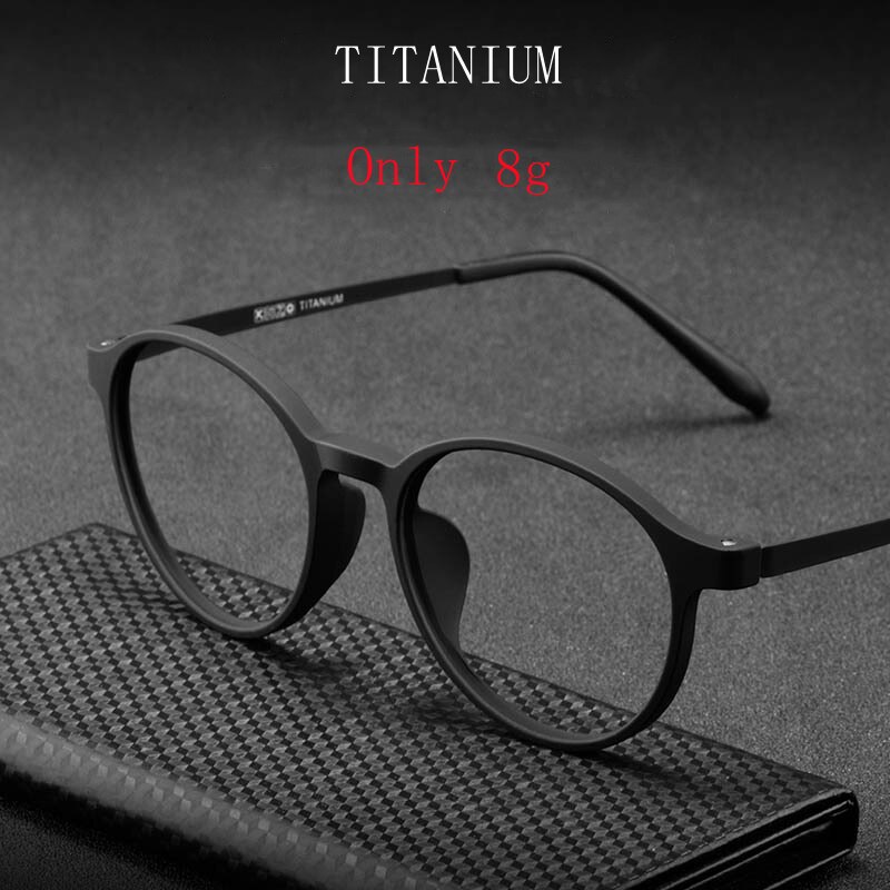 Męskie i damskie okrągłe okulary Retro rama Ultralight Titanium Alloy okulary dla osób z krótkowzrocznością okulary korekcyjne optyczne ramki 3050