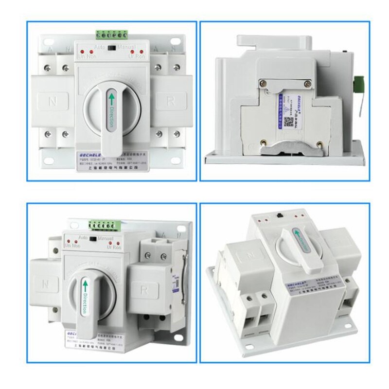 Dual Power Automatic Transfer Switch 2P63A Switch Gear Switch Cb Class Ats Home Single Phase 220V