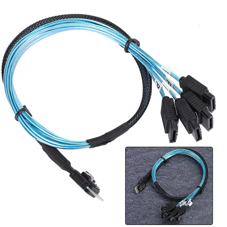 Kabel protector 12 gbps forbindelseslinje mini sas 38p sff -8654 to 4 x sata server data transmission kabel kabel arrangør