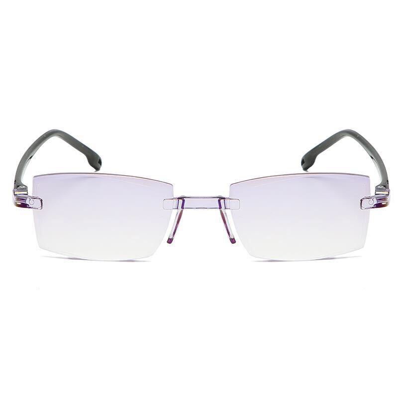 Gafas de lectura Unisex progresivas de lejos y cerca de doble uso, lentes de contacto de alta dureza para ancianos, antiluz azul,: 150
