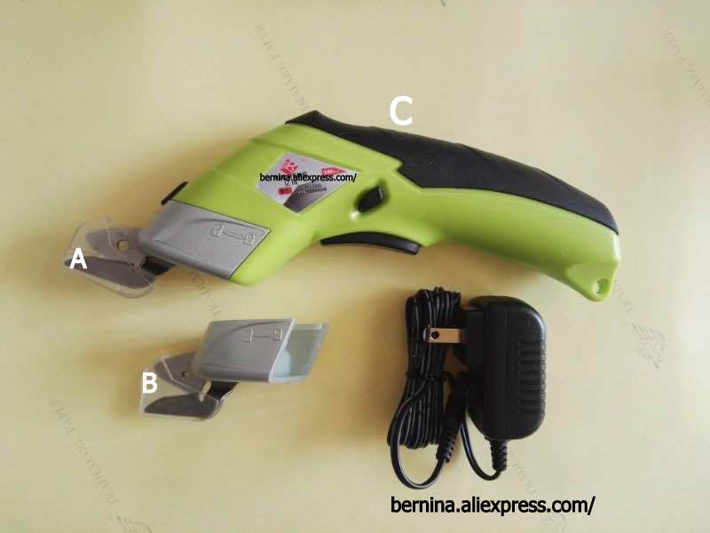2018 nova bateria de carga tesoura elétrica corte, ferramentas de corte para cortar pano tecido couro têxtil malha feltro esteira: B blade