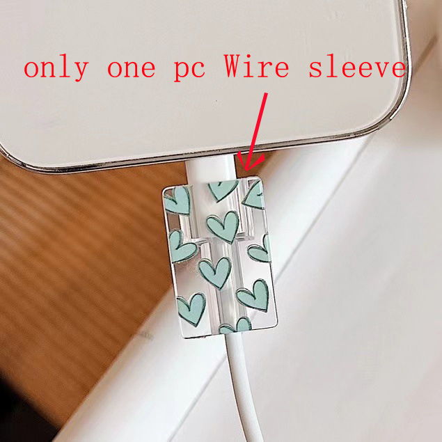 Charger Cable Protector for Apple Iphone 14 13 Cute Heart Wave Charger Case for Iphone 18W/20W US Adapter Data Protective Sleeve: Multicolour