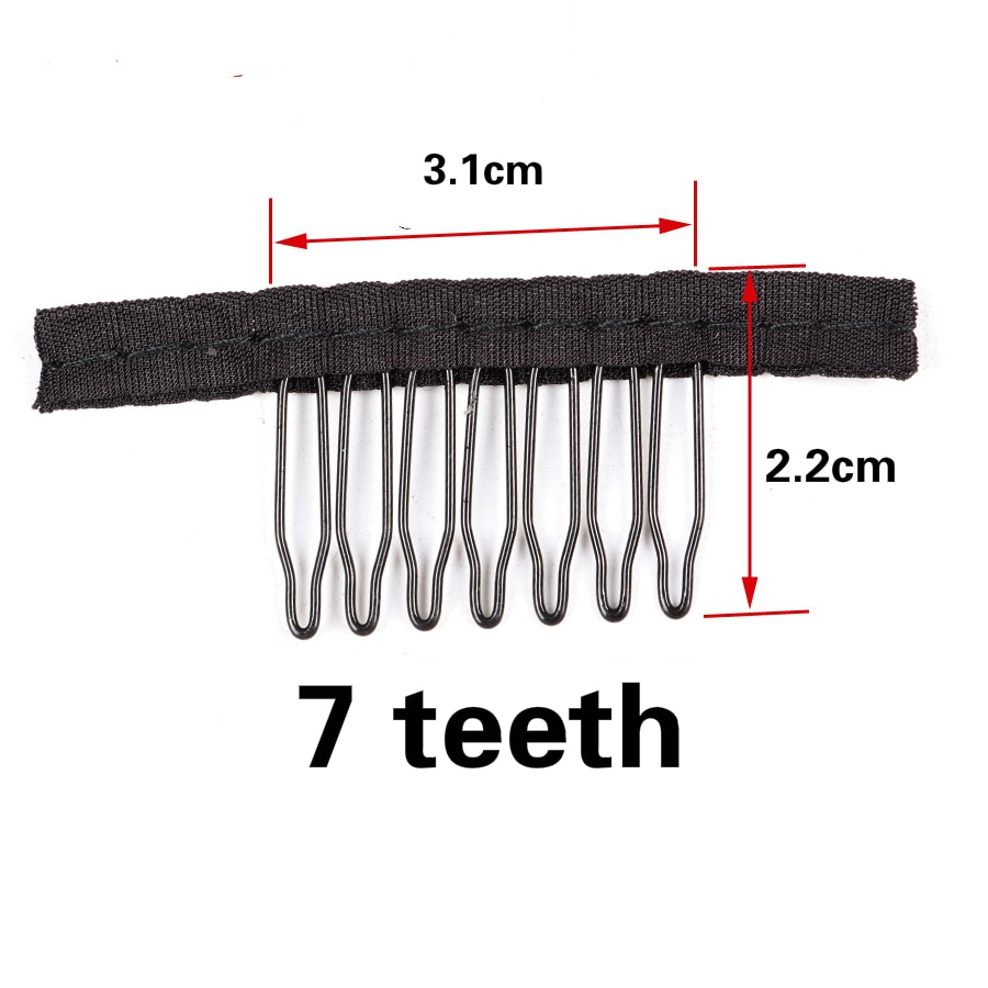 100PCS 7 teeth 3.1cm*2.2cm Wig Combs Clip for Hair Wigs