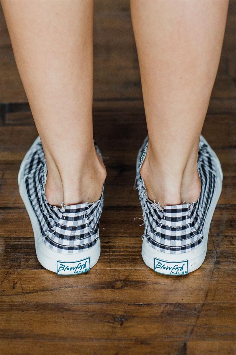 Zapatillas clásicas de lona a cuadros para mujer, calzado informal cómodo y a la , con punta redonda, negro y blanco, 7KG058