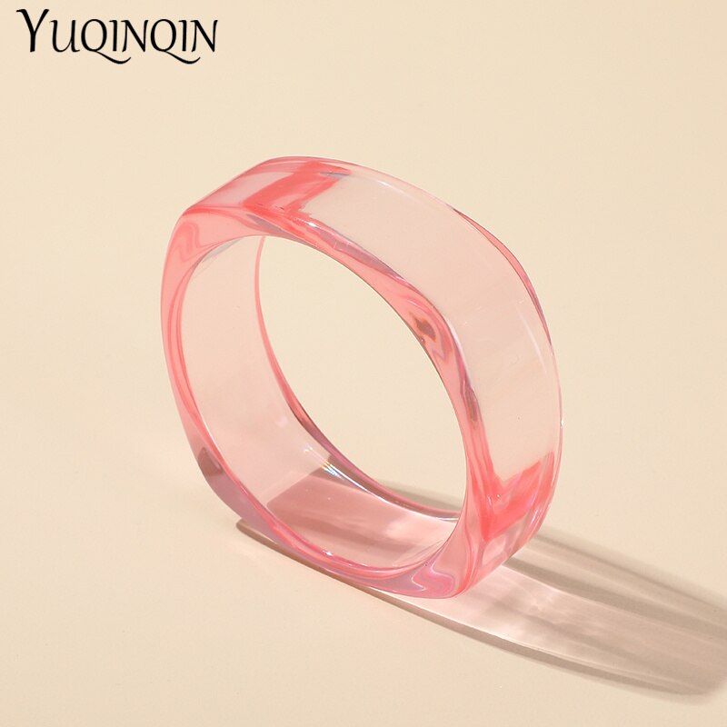 Nuovo braccialetto acrilico trasparente alla moda per donna Braccialetti da festa in resina Braccialetti con ciondoli firmati Regali di gioielli per ragazze