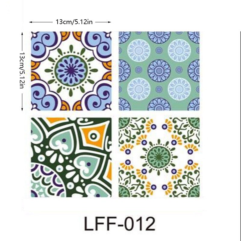 13*13cm 4 stk middelhavsstil retro fliser badeværelse køkken mosaik marokkansk arabisk wallstickers køkken backsplash selvklæbende