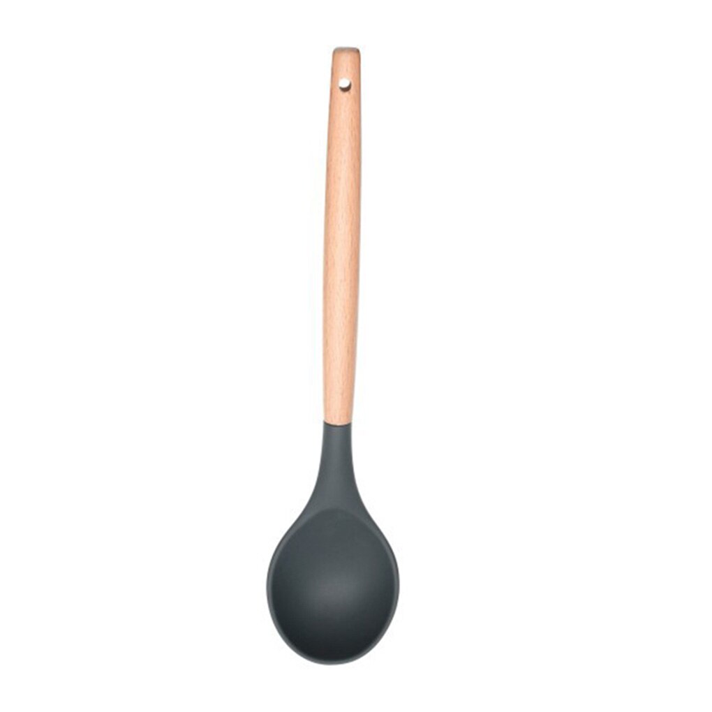 FenKicyen Cool Kitchenware Sets Heat Resistant Wooden Handle Spatula Soup Spoon Skimmer Egg Beater Brush Non-Stick Cooking Set