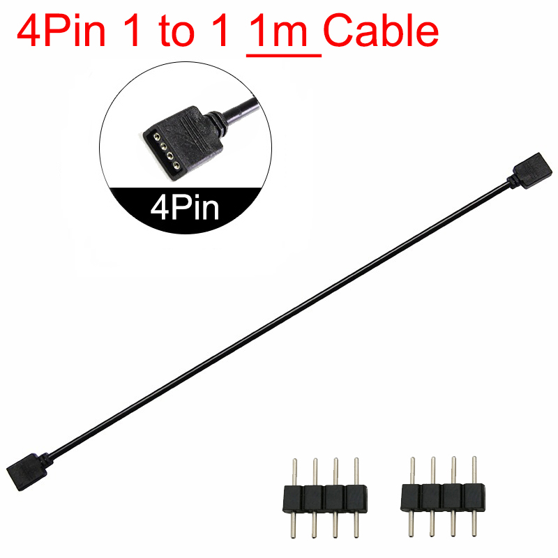 ARGB 5V 3Pin 12V 4Pin 30cm 50cm 1m 2m 3m 5m Verlängerungskabel Adapter 1 auf 1 2 3 4 5 Splitterkabel für MSI ASUS ASRock AURA LED: Rot