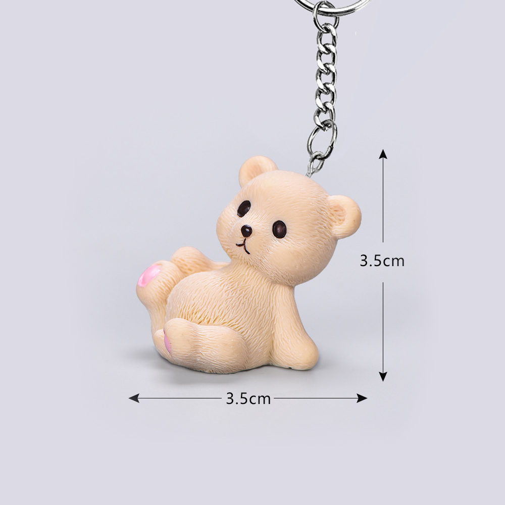 Cartoon Hars Beer Pop Sleutelhanger Vrouwen Mannen Leuke Anime Teddy Sleutelhanger Op Tas Auto Trinket Sieraden Bruiloft Meisjes: Rose Red