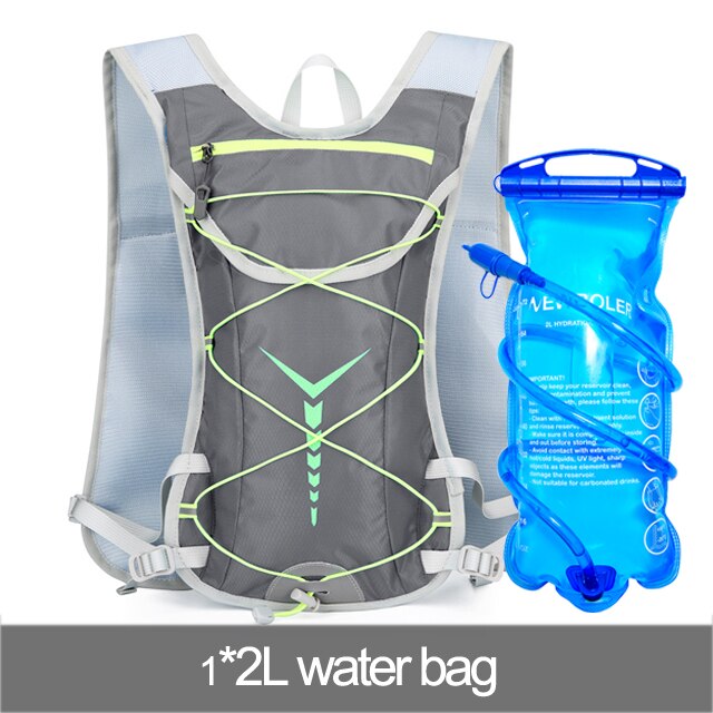5L Trail running-ultra-light Backpack, Running Hydration Vest, Marathon, Hydration Backpack,Bicycle 2L Water Bag: Gray 2L