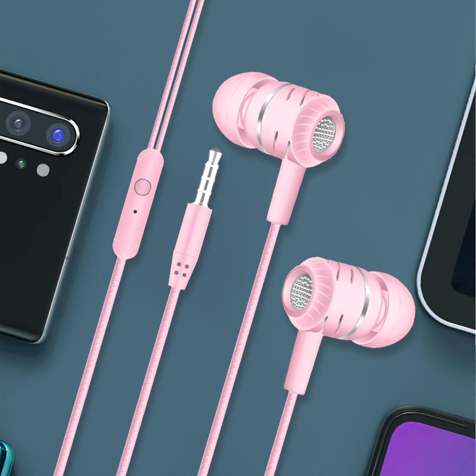 Wired Headphones With Mic Earphones In Ear Headphones With Microphone 3.5mm Wired Earbuds For Ios And GüMrüKsüZ Vergisiz üRüNler