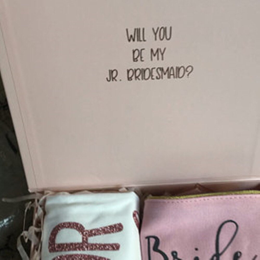 Personaliseer de trouwdoos, wil jij mijn bruidsmeisjesdoos zijn? vrijgezellenfeest, verloving, bloemenmeisje, namen, datum, bruidsdouche,