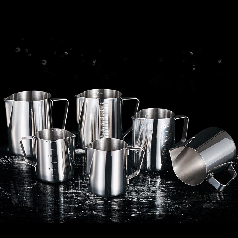 350/550/900ml stainless steel needle-nosed garland coffee cup, thick stainless steel coffee cup with scaleاسحب الكوب