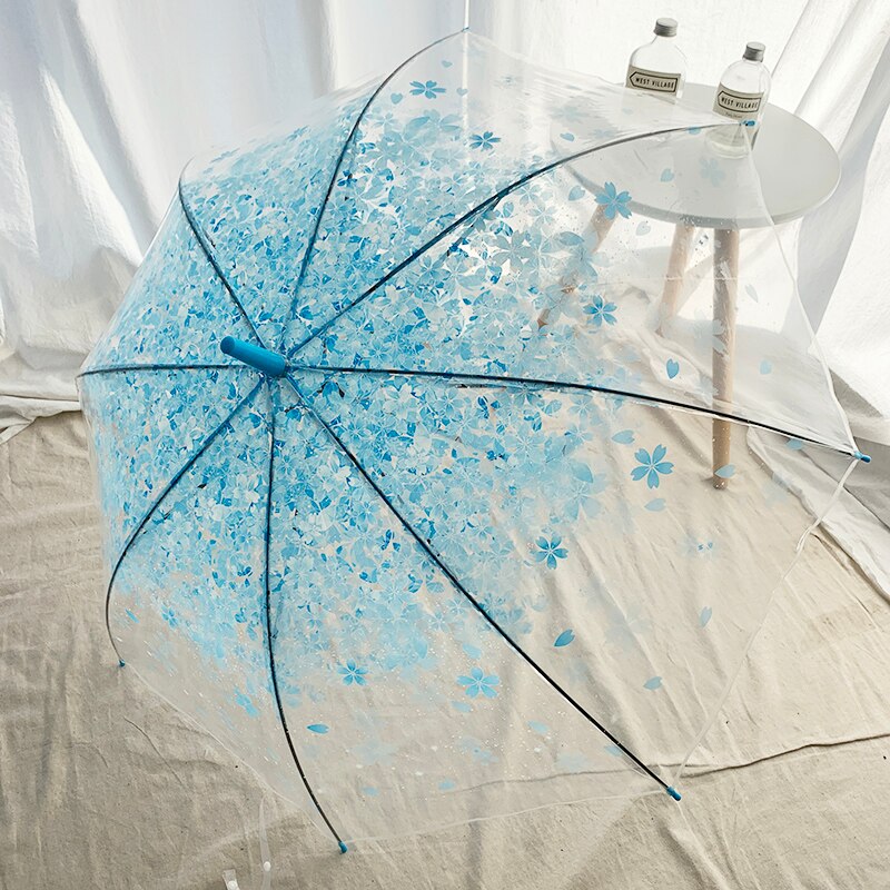 Parapluie pliant Transparent coupe-vent, grand format, léger, mignon, pour mariage, plage, vêtements de pluie BY50YS: Rose