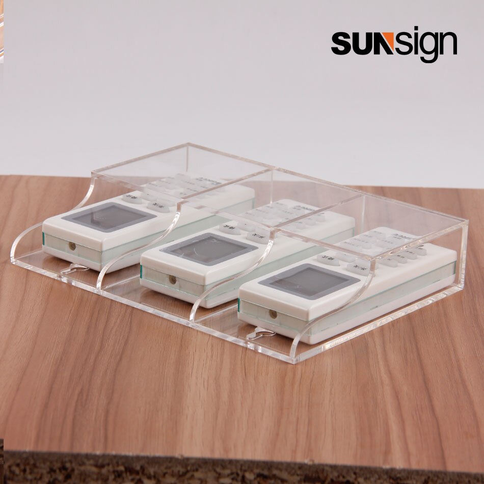 Wall-mounted Transparent Acrylic Storage Box/Remote Control Holder for Hotel/Bedroom/Office