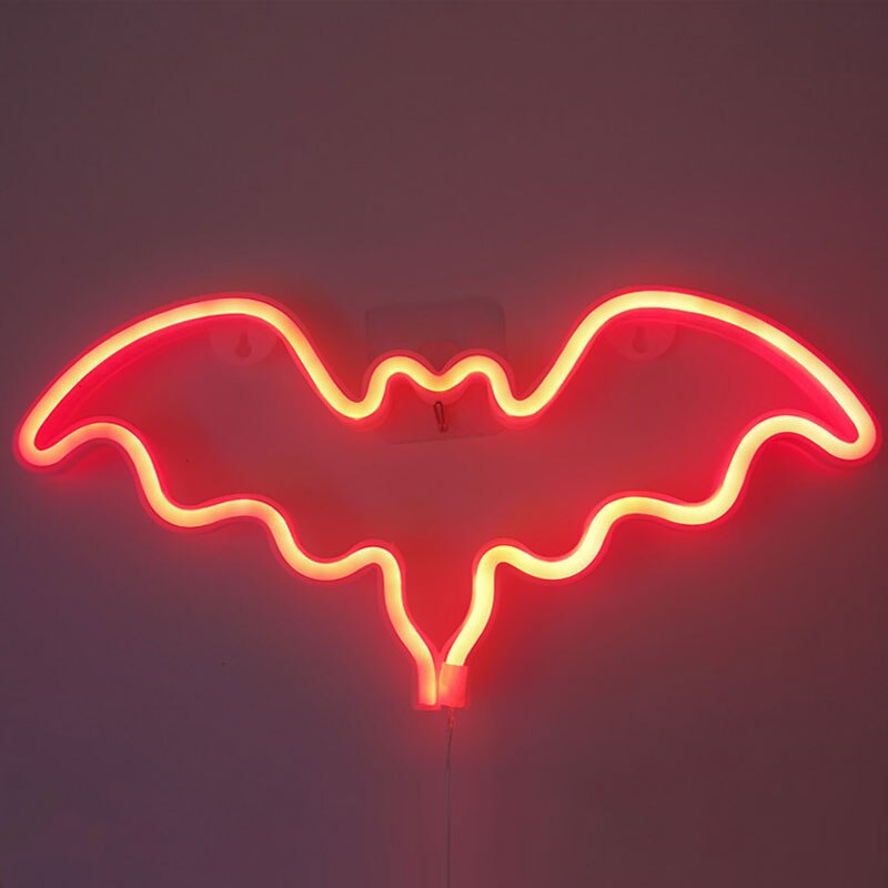 nietoperz w kształcie neon światło kolorowe diody doprowadziło lampa neonowa pokój dziecięcy noc podłużna lampa wakacje Boże Narodzenie wesele dekoracje ścienne robić domu
