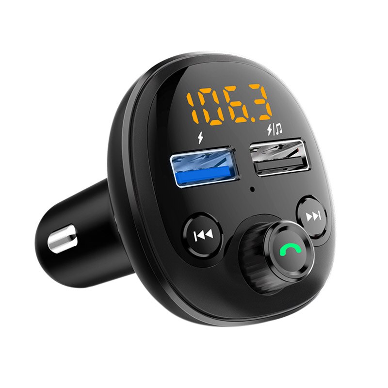 JaJaBor Bluetooth Wagen Bausatz Freisprechen FM Sender Bluetooth 5,0 QC3.0 schnell aufladen Dual USB Auto Ladegerät