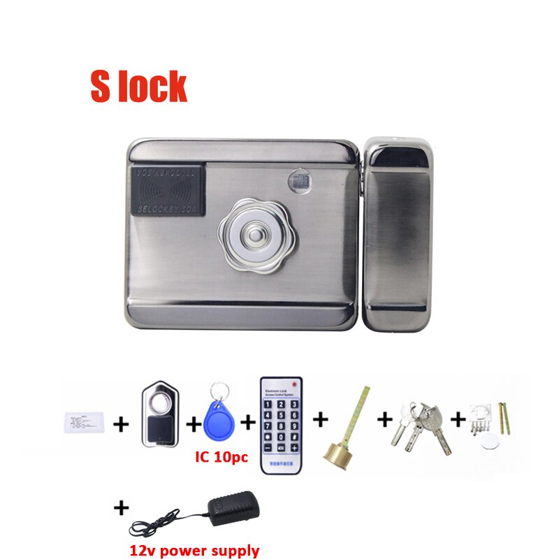 Electronic RFID door lock / smart electric lock electromagnetic induction door IC safety door electric lock (can use battery): S kit2
