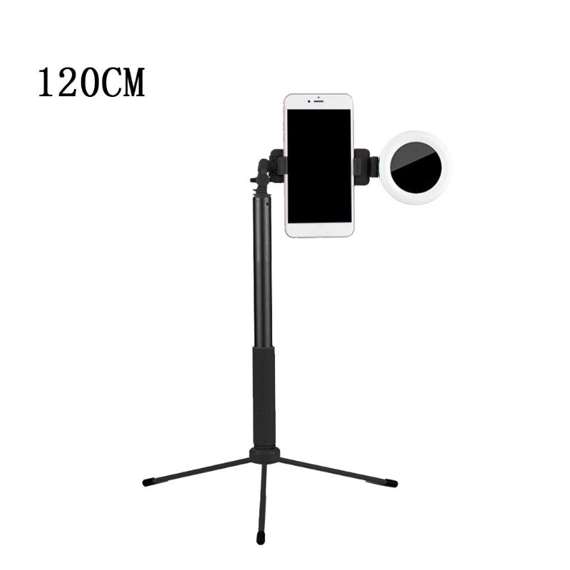 Ring Light with Stand for Vlogging Video Make-up Selfie USB Powered Selfie Stick: 1.2m black