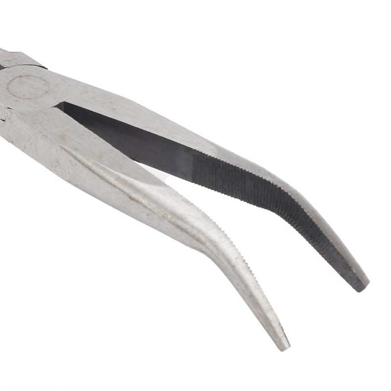 Electric Power Tool Sets 11in Extended Handle Pliers 45 Degrees Curved Nose Steel Pliers with Plastic Handle Hardware Tool