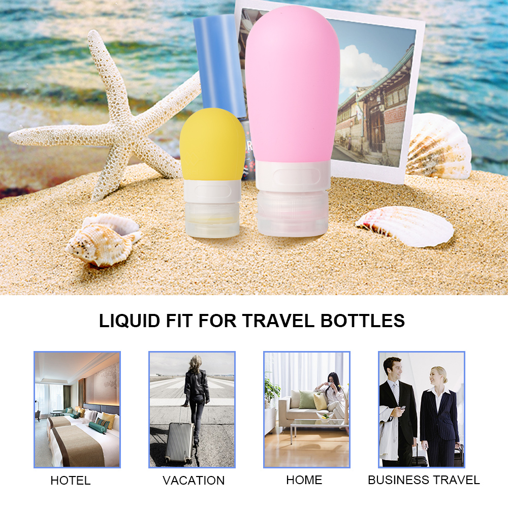 1/2/3 st set 38ml 60ml 80ml tomma silikon resepaket packpress flaska för lotion schampo bad små provbehållare