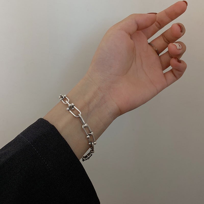U Vorm Ketting Goud/Zilveren Armbanden Voor Vrouwen Meisjes Zomer Vrouwen Armbanden Femme Zilver 925 sieraden
