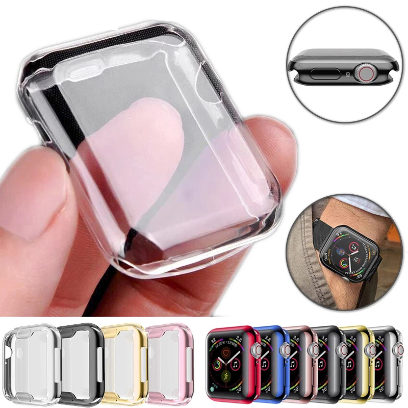 Cover voor Apple Watch Ultra 9 8 7 6 SE 5 4 Screenprotector voor iWatch-serie 38 mm 40 mm 41 mm 42 mm 44 mm 45 mm 49 mm Soft Clear Case