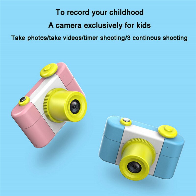 Cute Pink Blue 5MP 1080P HD 1.5 Inch Screen Mini Kid Children Camera Cartoon Digital Small SLR Camera Toy