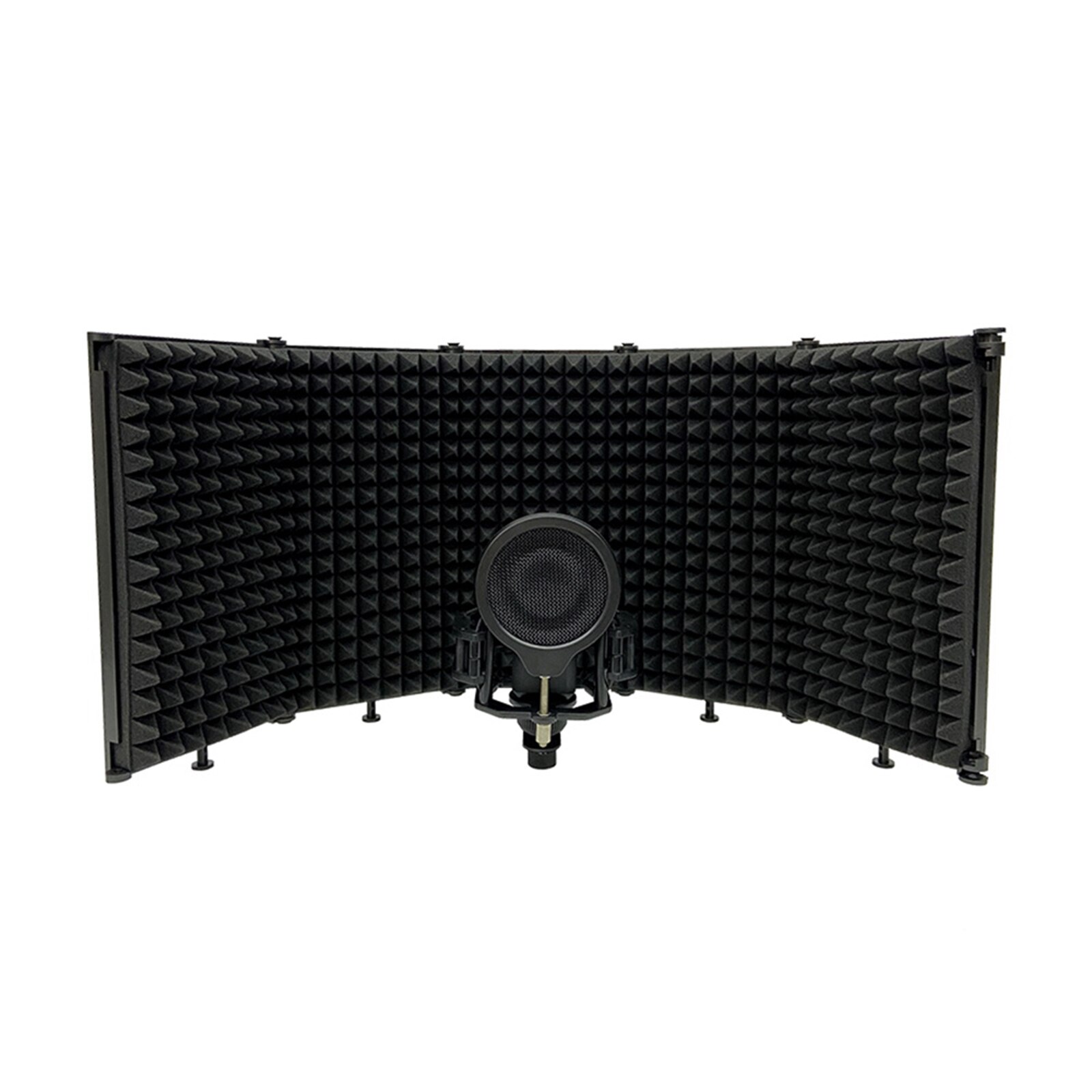 Microphone Isolation Shield Studio Mic Sound Absorbing Foam Reflector Black