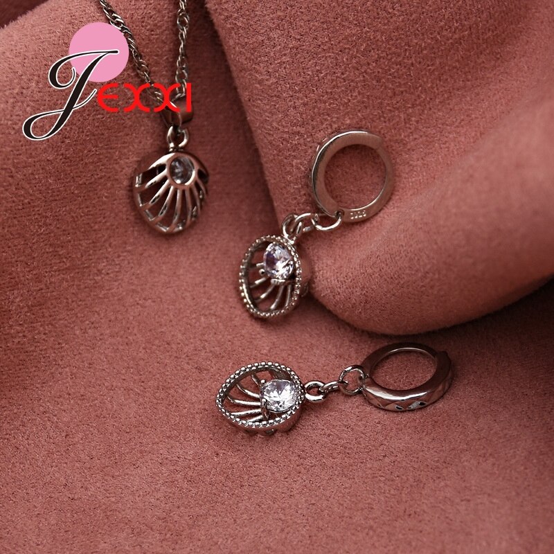 925 Sterling Zilveren Sieraden Sets Een + + + Zirconia Hanger Hanger Ketting Set Voor Vrouwen Bruiloft Decoratie