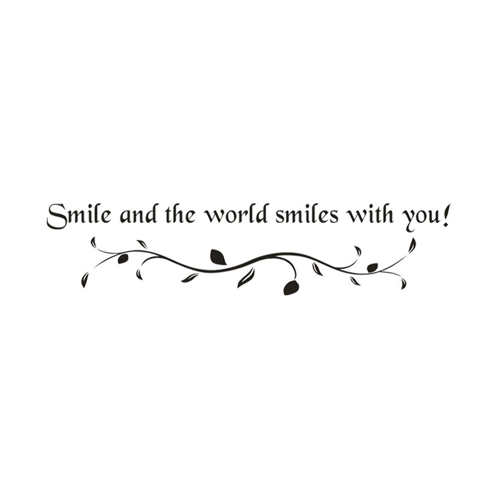 Inspirational Quotes Muurstickers Glimlach En De Wereld Glimlacht Met U Vinyl Muurstickers Voor Home Woonkamer Kinderkamer decor