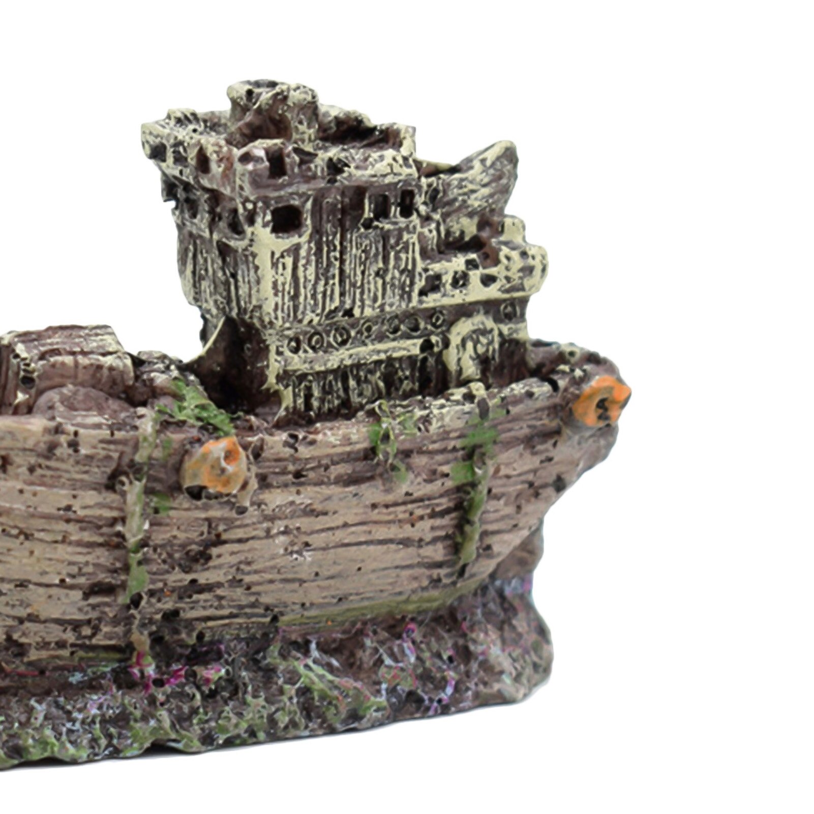 Aquarium Ornament Wreck Sunk Ship Landscape Boat Fish Tank Mini Sunken Ship Resin Boat Model Aquarium Landscaping Decoration